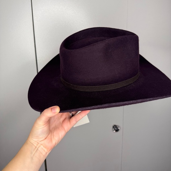 Free People X Wyeth Cowboy Hat Dark Burgundy NWT $68 - Picture 4 of 8